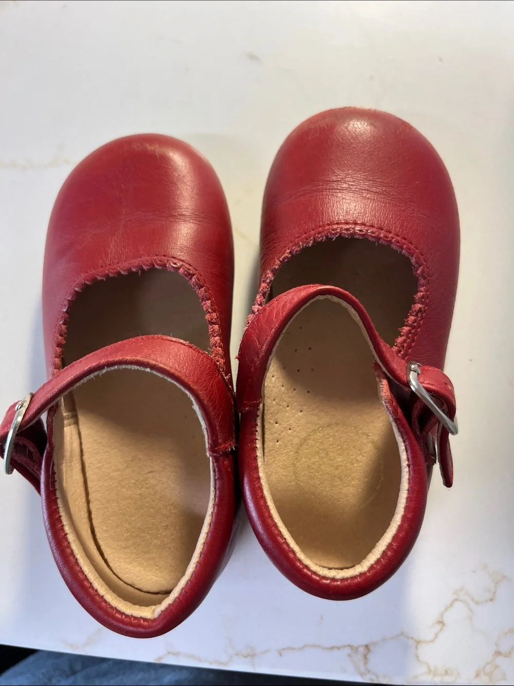 Girls' Red Mary Jane Dress Shoes with Buckle Strap